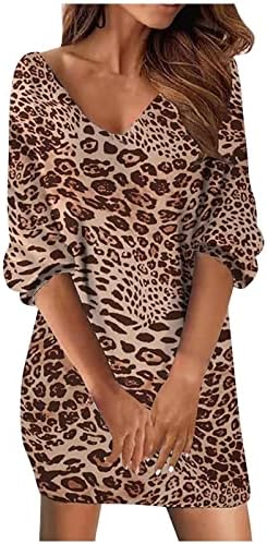 Fragarn Boho šaty pre ženy 2022 Letné Ležérne Midi šaty s leopardím vzorom s polovičným rukávom štýlové krátke