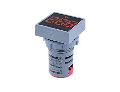 UNCASO 22mm Mini digitálny Voltmeter štvorcový AC 20-500V volt napätie Tester Meter Power LED indikátor displej