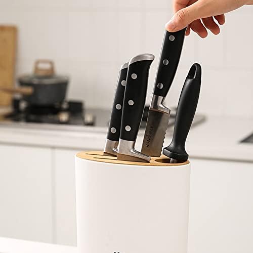 Úložný stojan na nože ZQ bambusový kryt úložný stojan na nože Kuchynský Multifunkčný stojan okrúhly