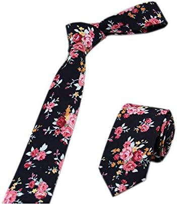Secdtie Pánske Skinny Tie módne kauzálny Bavlna kvetinové tlačené bielizeň kravatu