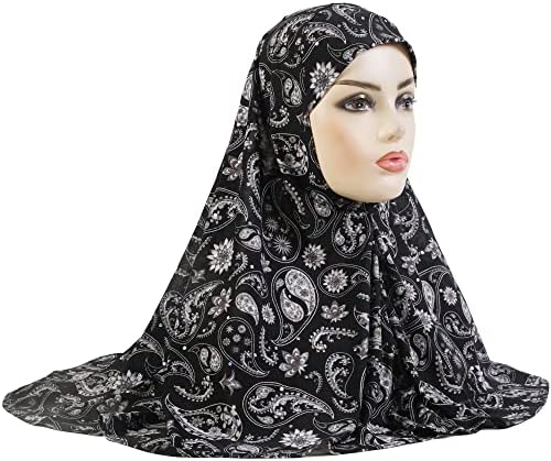 Jdyaoying Instant Muslim Islamic Hijabs dlhý Turban Cap Head Wrap šál šál pre ženy tlačený Farebný Hidžáb