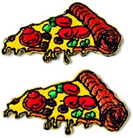 Malá veľkosť 2 ks. Mini Pizza plátok talianska karikatúra Patch vyšívané šiť na železo na Patch pre batohy džínsy
