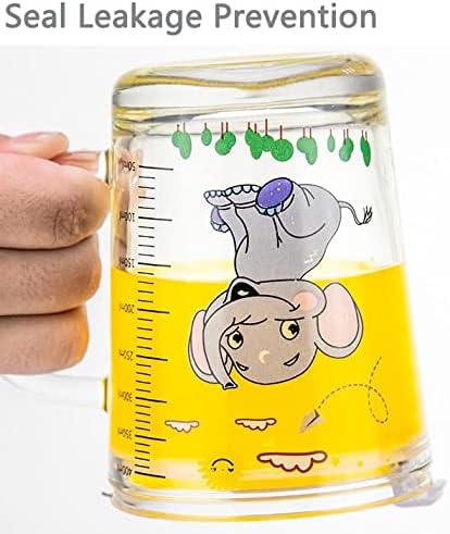 Fzy.pohár na mlieko bstim Glass Tumbler so silikónovou slamkou a rukoväťou veka pre deti a dospelých ťažký sklenený