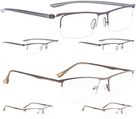 LUR 3 balenia Polorámové Okuliare na čítanie + 3 balenia Polorámové kovové okuliare na čítanie