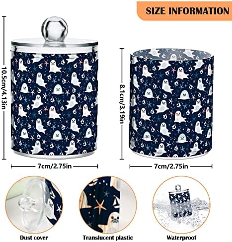 Umiriko Cute Seal Qtip držiak dávkovač na vatové tampóny s viečkami 4 balenie, lekárenské dózy na vatu 20800163