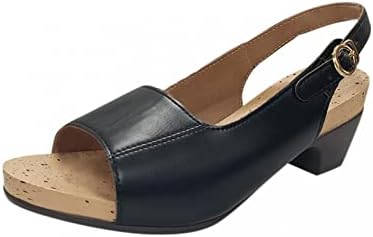 Aayomet klinové sandále pre ženy elegantné, sandále ženy s otvorenou špičkou remienok na členok Vintage blok