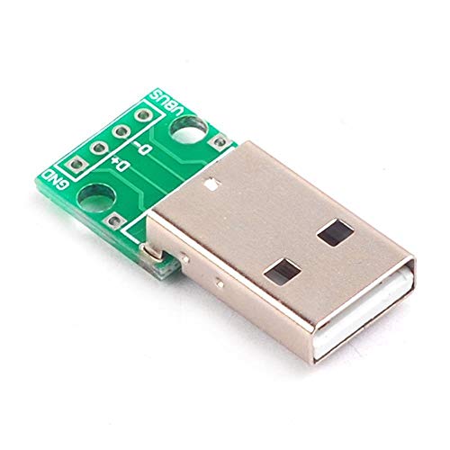 5ks USB samčie konektory na Dip adaptér Plate Converter 4 Pin pre 2,54 mm PCB Board PCB Board