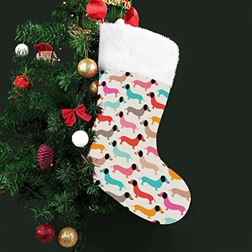Farebné jazvečíky červené vianočné Prázdninové Pančuchy Domáce Dekorácie pre vianočný stromček krb Závesné ponožky