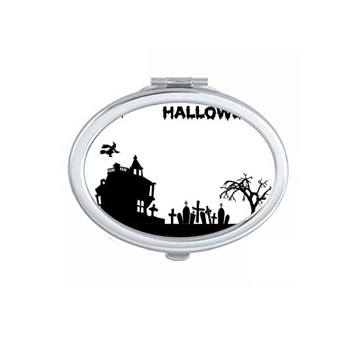 Stromy Šťastný Duch Strach Halloween Zrkadlo Prenosné Skladacie Ručné Make-Up Dvojité Bočné Okuliare
