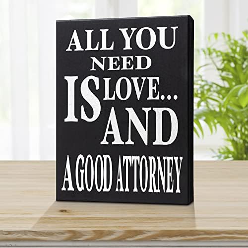 JennyGems právnik darčeky, všetko, čo potrebujete, je láska a dobrý právnik drevené znamenie, právnik dekor Made