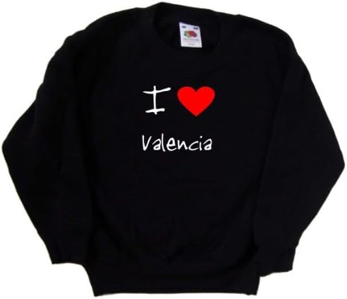 I Love Heart Valencia Čierna Detská Mikina