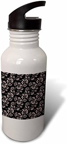 3drose pekne ružový a čierny Japonský Kvetinový vzor-fľaše na vodu