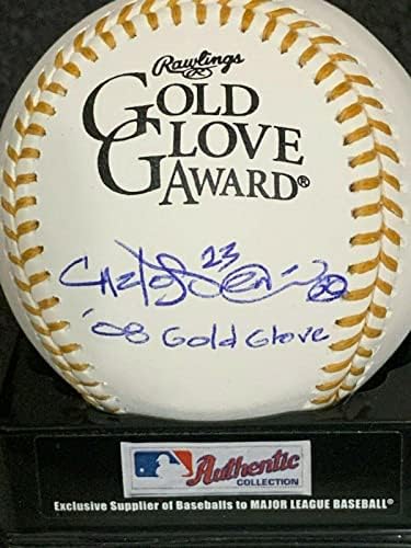 Carlos Pena Tampa Bay Rays 2008 Zlaté rukavice podpísané Zlaté rukavice OML Baseball-podpísané MLB rukavice