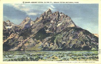 Národný Park Grand Teton, Pohľadnica Wyoming