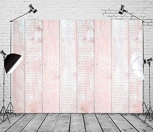BELECO 8x6ft Látkové drevené pozadie svetlo ružové farebné drevené dosky textúra fotografie Pozadie pre narodeninovú