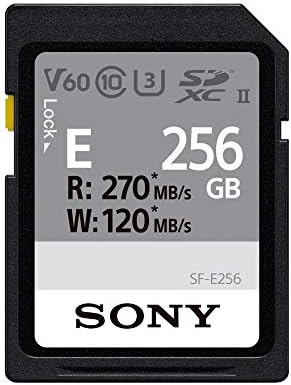 Sony E series SDXC UHS-II karta 256GB, V60, CL10, U3, Max R270MB/s, W120MB / S, Čierna, Malá