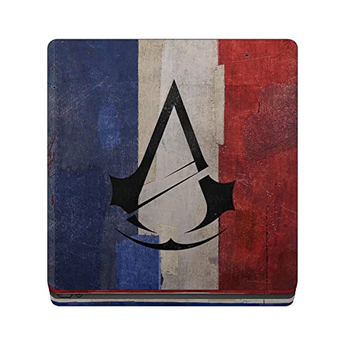Dizajn puzdra na hlavu oficiálne licencovaný Assassin ' s Creed Flag of France Unity Key Art Vinyl Sticker Gaming Skin obtisky Cover kompatibilný s konzolou Sony PlayStation 4 PS4 Slim