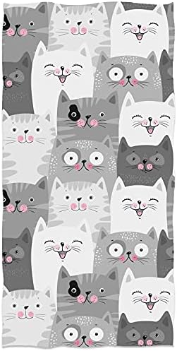 Slhets Funny Grey Cats uterák na ruky roztomilé mačiatka s rôznymi výrazmi Malá Osuška mäkké absorpčné Uteráky