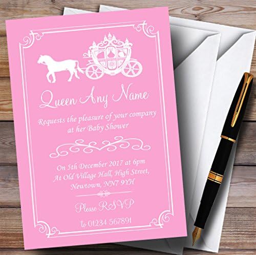 Ružový Kôň Koč Princezná Pozvánky Bábätko Pozvánky