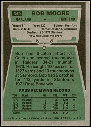 1975 Topps 349 Bob Moore Oakland Raiders EX Raiders Stanford