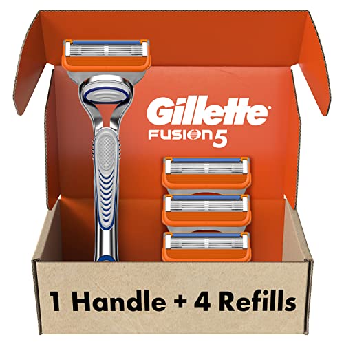 Gillette Fusion5 holiace strojčeky pre mužov, 1 žiletka Gillette, 4 náplne žiletky, Lubrastrip pre pohodlnejšie