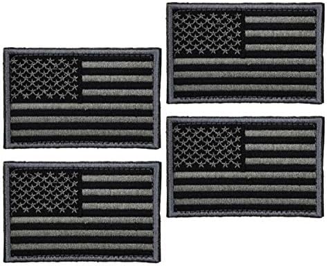 Amosfun 4pcs Americká vlajka Patch Spojené štáty Patch samolepiace náplasť s háčikom a slučkou pre viac oblečenie
