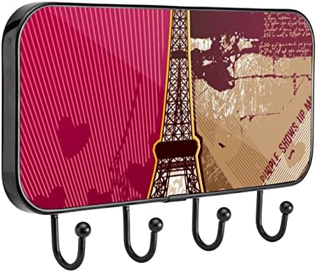 Guerotkr nástenné háčiky, závesné háčiky, lepkavé háčiky na zavesenie, Eiffelova veža klasický umelecký vzor